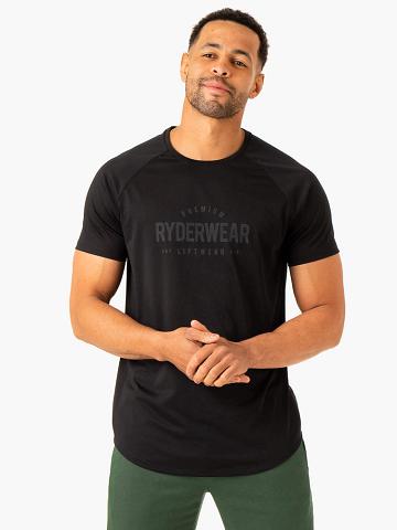 Koszulki Męskie Ryderwear Men T Shirts Heritage Czarne | PL2907HK