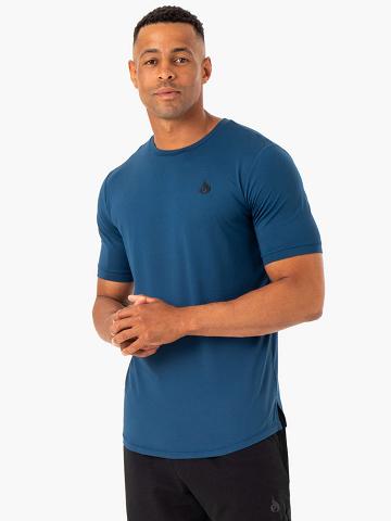 Koszulki Męskie Ryderwear Men T Shirts Optimal Mesh Niebieskie | PL2889UT