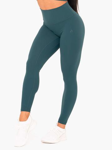 Legginsy Damskie Ryderwear Women Leggings NKD High Waisted Turkusowe | PL2223HK