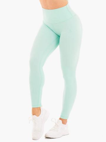 Legginsy Damskie Ryderwear Women Leggings NKD High Waisted Głęboka Turkusowe | PL2236EX