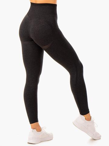 Legginsy Damskie Ryderwear Women Leggings Excel Seamless High Waisted Czarne | PL2256VD