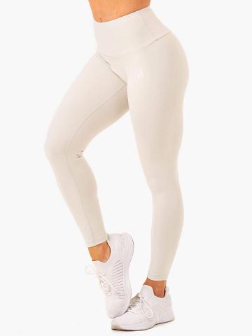 Legginsy Damskie Ryderwear Women Leggings Vital High Waisted Scrunch Białe Szare | PL2286QZ