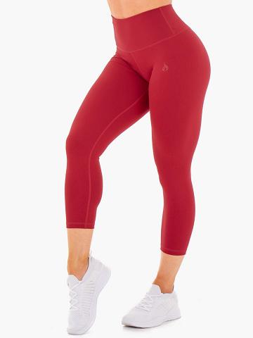 Legginsy Damskie Ryderwear Women Leggings Motion High Waisted 7/8 Czerwone | PL2289RW