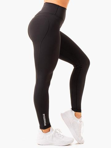 Legginsy Damskie Ryderwear Women Leggings Frequency High Waisted Czarne | PL2296AP