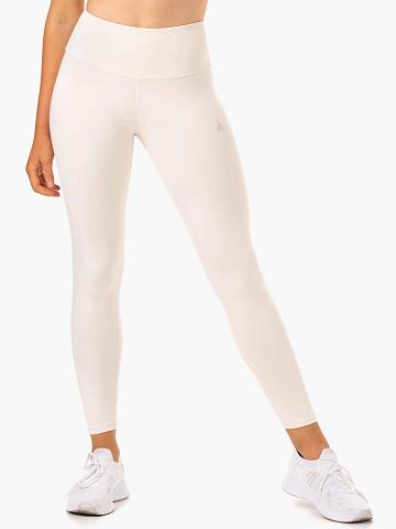 Legginsy Damskie Ryderwear Women Leggings Adapt High Waisted Scrunch Białe | PL2300GL