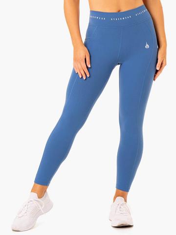 Legginsy Damskie Ryderwear Women Leggings Reflex High Waisted Niebieskie | PL2304LH