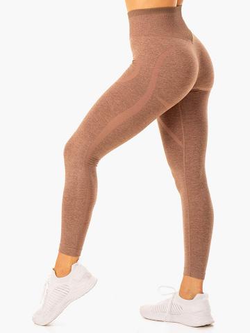 Legginsy Damskie Ryderwear Women Leggings Excel Seamless High Waisted Beżowe | PL2315AP