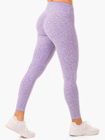 Legginsy Damskie Ryderwear Women Leggings Rotation High Waisted Scrunch Panterka | PL2336HK