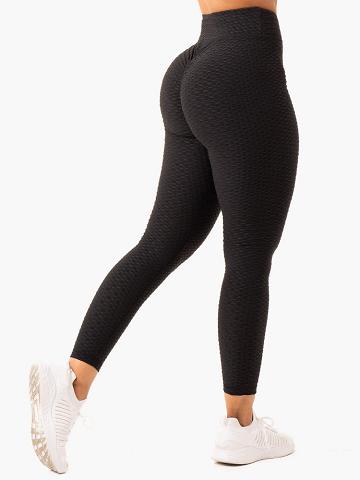 Legginsy Damskie Ryderwear Women Leggings Optic Scrunch Bum Czarne | PL2343OR