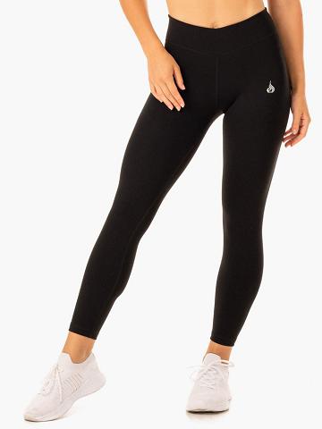 Legginsy Damskie Ryderwear Women Leggings Revival Scrunch Bum Czarne | PL2348RW