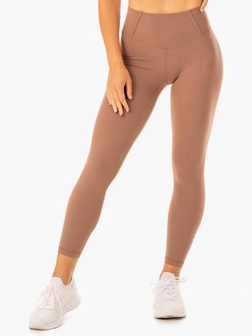 Legginsy Damskie Ryderwear Women Leggings Form Scrunch Bum Beżowe | PL2353NB