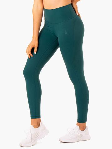 Legginsy Damskie Ryderwear Women Leggings NKD Align Turkusowe | PL2394PQ