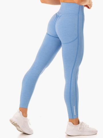 Legginsy Damskie Ryderwear Women Leggings Enhance Scrunch Bum Seamless Niebieskie | PL2409XF