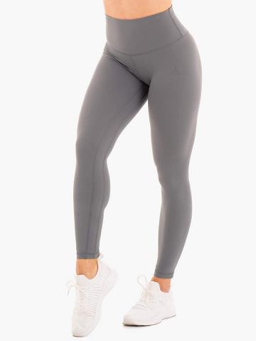 Legginsy Damskie Ryderwear Women Leggings NKD High Waisted Szare | PL2422IS