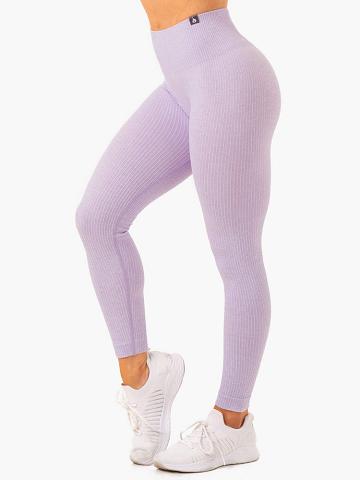 Legginsy Damskie Ryderwear Women Leggings Rib Seamless Lawenda | PL2425TV