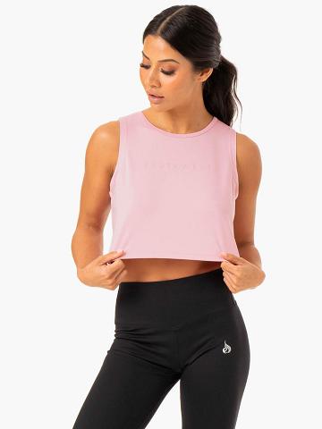 Podkoszulki Damskie Ryderwear Women Tanks Hybryd Muscle Różowe | PL1140NB