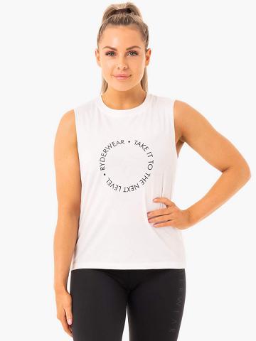 Podkoszulki Damskie Ryderwear Women Tanks Ladies Baller Białe | PL1141MA