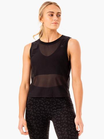 Podkoszulki Damskie Ryderwear Women Tanks Ultra Mesh Czarne | PL1144EX