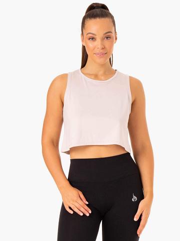 Podkoszulki Damskie Ryderwear Women Tanks Hybryd Muscle Białe | PL1171RW