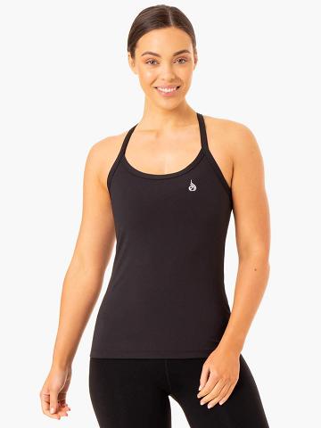 Podkoszulki Damskie Ryderwear Women Tanks Foundation Treningowe Czarne | PL1186LH