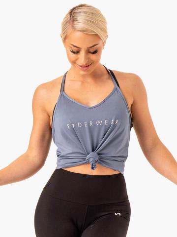 Podkoszulki Damskie Ryderwear Women Tanks Staples Slinky T-Back Szare | PL1189CE