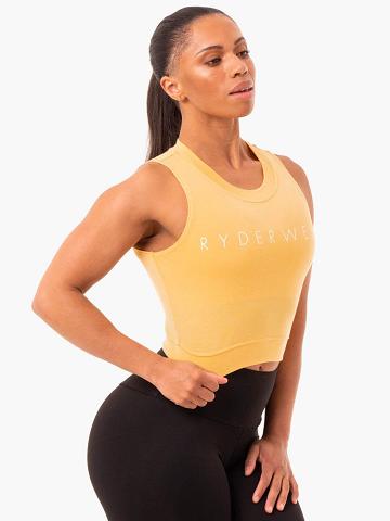 Podkoszulki Damskie Ryderwear Women Tanks Motion Crop Top Mango | PL1190VD