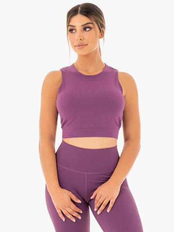 Podkoszulki Damskie Ryderwear Women Tanks Motion Crop Top Fioletowe | PL1195WY