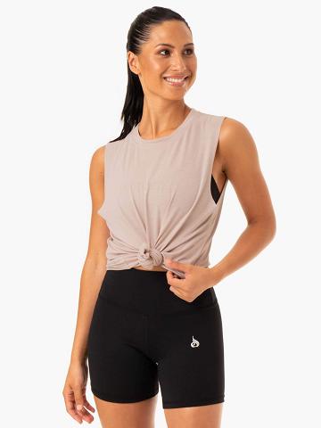 Podkoszulki Damskie Ryderwear Women Tanks Base Regular Cut Głęboka Brązowe | PL1196EX