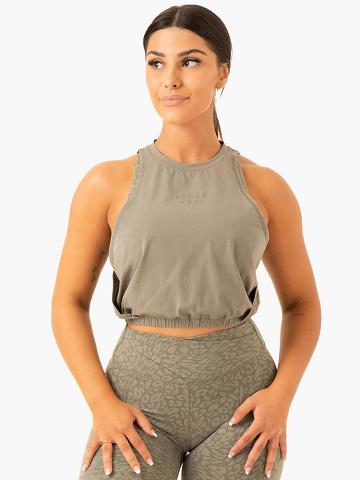 Podkoszulki Damskie Ryderwear Women Tanks Rotation Khaki | PL1248EX