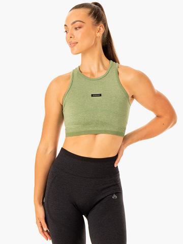 Podkoszulki Damskie Ryderwear Women Tanks Excel Seamless Zielone | PL1251YU