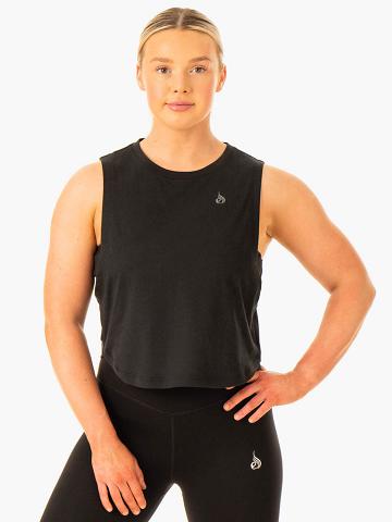 Podkoszulki Damskie Ryderwear Women Tanks Flow Scoop Czarne | PL1274EX