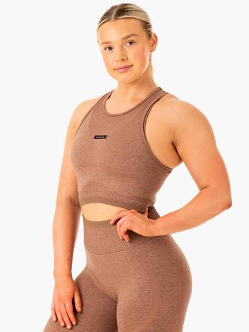 Podkoszulki Damskie Ryderwear Women Tanks Excel Seamless Beżowe | PL1282AP