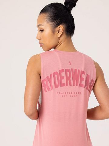 Podkoszulki Damskie Ryderwear Women Tanks Emerge Treningowe Różowe | PL1287HK