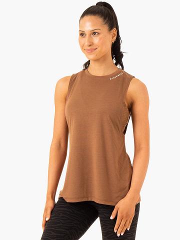 Podkoszulki Damskie Ryderwear Women Tanks Emerge Treningowe Czekolada | PL1299WY