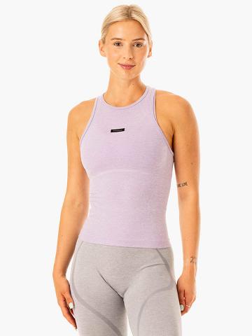 Podkoszulki Damskie Ryderwear Women Tanks Excel Seamless Mid Length Lawenda | PL1300EX