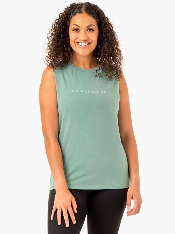 Podkoszulki Damskie Ryderwear Women Tanks Foundation Muscle Oliwkowe | PL1331IS