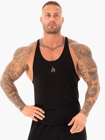 Podkoszulki Męskie Ryderwear Men Tanks Active Gym Stringers T-Back Czarne | PL2654EX