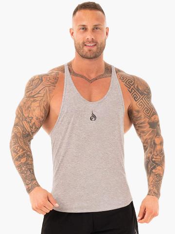 Podkoszulki Męskie Ryderwear Men Tanks Active Gym Stringers T-Back Szare | PL2655WY