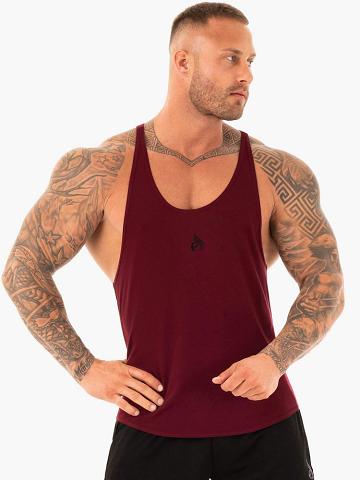 Podkoszulki Męskie Ryderwear Men Tanks Active Gym Stringers T-Back Bordowe | PL2656QZ