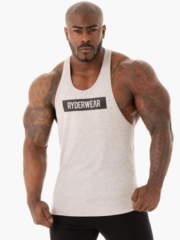 Podkoszulki Męskie Ryderwear Men Tanks Base Gym Stringers T-Back Szare | PL2653RW