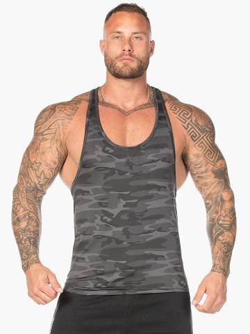 Podkoszulki Męskie Ryderwear Men Tanks Camo Gym Stringers T-Back Czarne Camo | PL2646AP