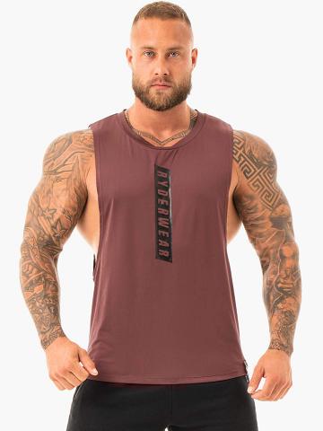 Podkoszulki Męskie Ryderwear Men Tanks Combat Baller Tank Ciemny Czerwone | PL3075IS