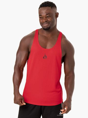 Podkoszulki Męskie Ryderwear Men Tanks Define Mesh Gym Stringers T-Back Czerwone | PL2640NB