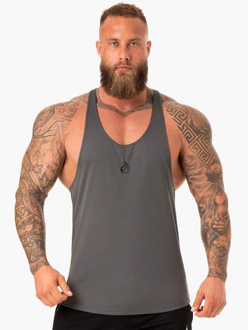 Podkoszulki Męskie Ryderwear Men Tanks Define Mesh Gym Stringers T-Back Szare | PL2641HK