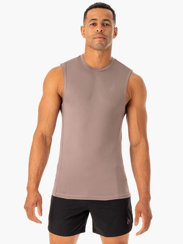 Podkoszulki Męskie Ryderwear Men Tanks Division Base Layer Tank Szare Brązowe | PL3069FM