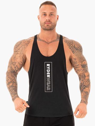 Podkoszulki Męskie Ryderwear Men Tanks Flex T-Back Gym Stringers Czarne | PL2635RW