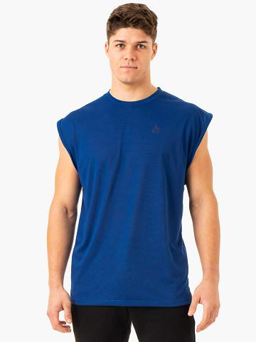 Podkoszulki Męskie Ryderwear Men Tanks Heritage Szerokie Cut Tank Jasny Niebieskie | PL3021JJ