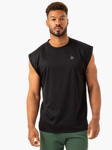 Podkoszulki Męskie Ryderwear Men Tanks Heritage Szerokie Cut Tank Czarne | PL3024FM