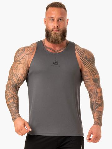 Podkoszulki Męskie Ryderwear Men Tanks Heighten Mesh Regular Tank Szare | PL3033TV