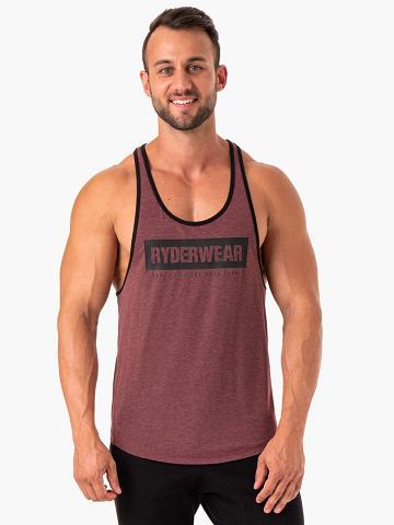 Podkoszulki Męskie Ryderwear Men Tanks Iron Gym Stringers T-Back Bordowe | PL2632UT